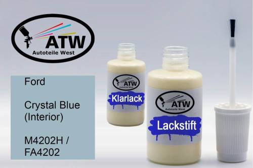 Ford, Crystal Blue (Interior), M4202H / FA4202: 20ml Lackstift + 20ml Klarlack - Set, von ATW Autoteile West.